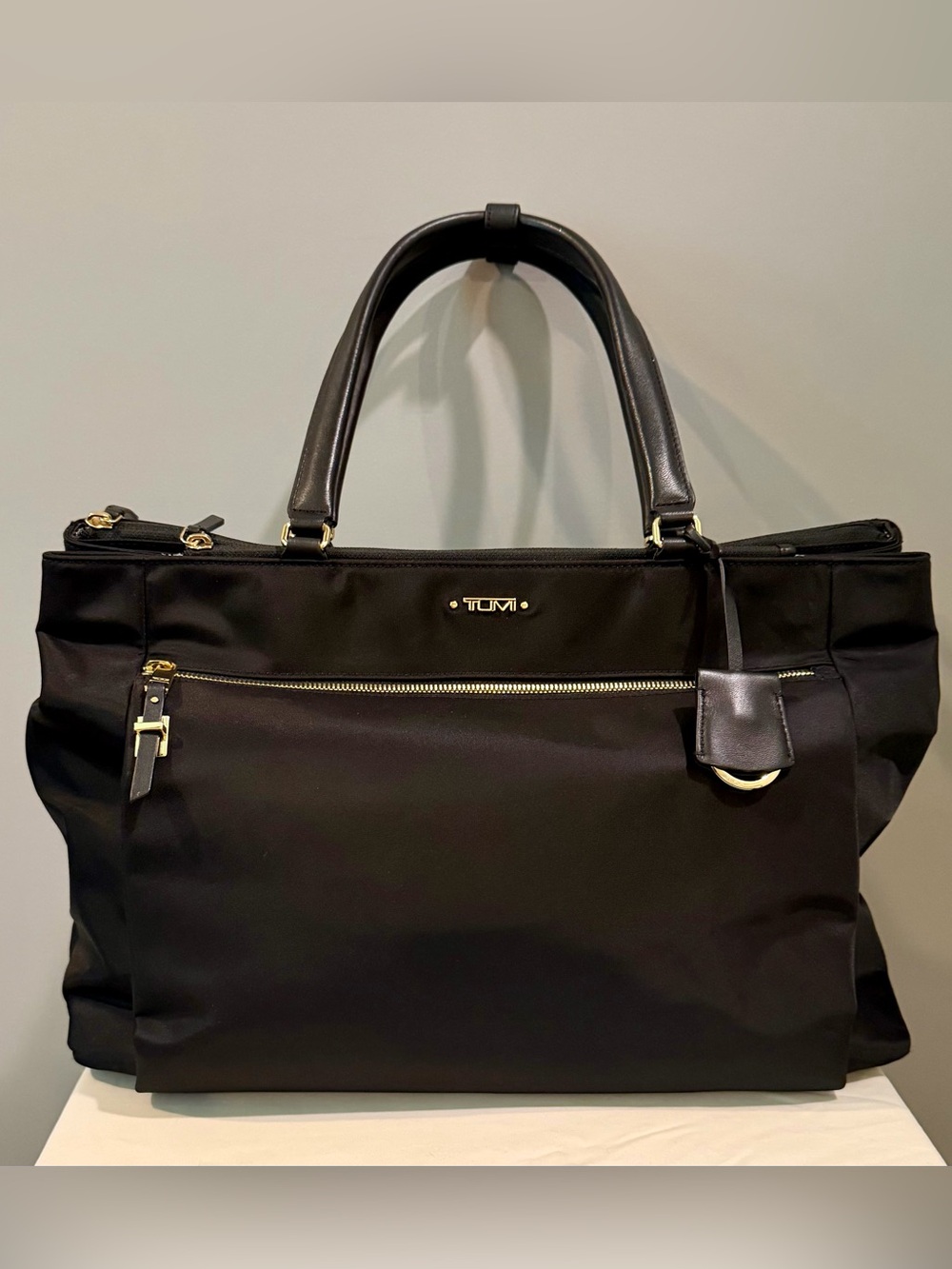 Tumi Voyager Sheryl Black Nylon Laptop & Tablet Tote with Gold Hardware